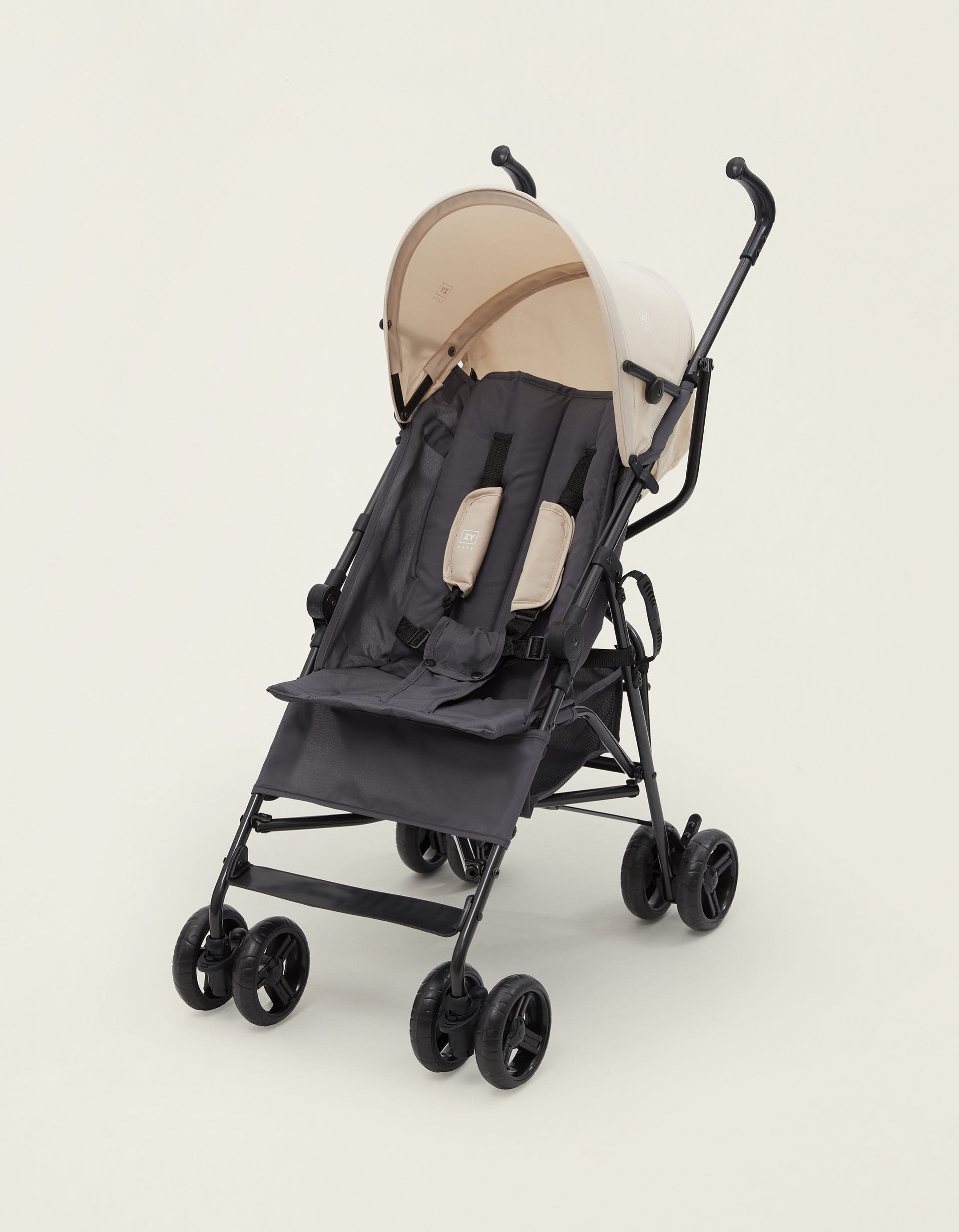 Cane Stroller ZY Safe Road Plus, Grey/Beige