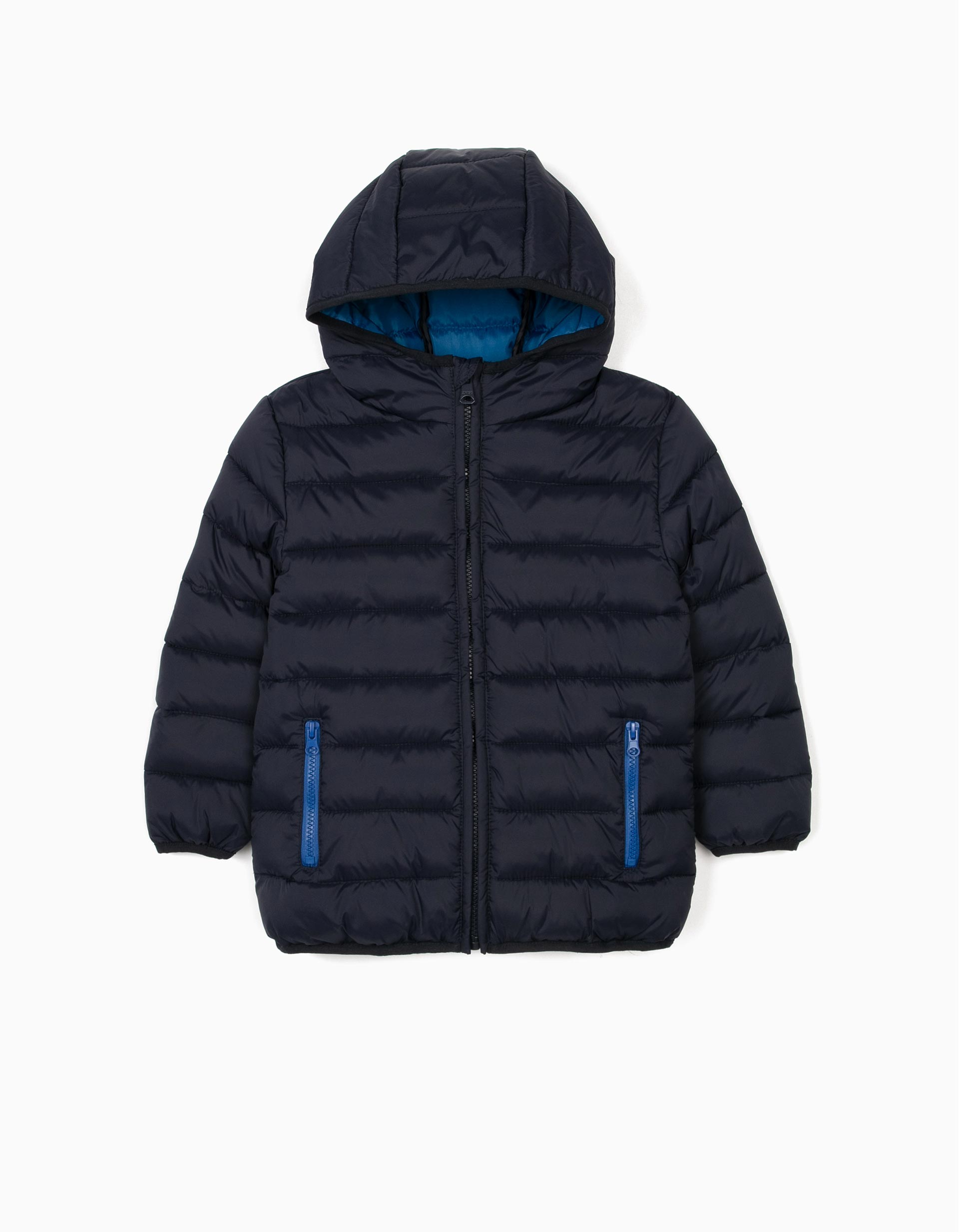 Padded Jacket with Hood for Boys, Dark Blue | Zippy Online